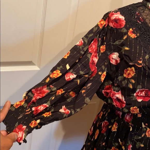 Black Floral mock neck dress - Picture 6 of 11